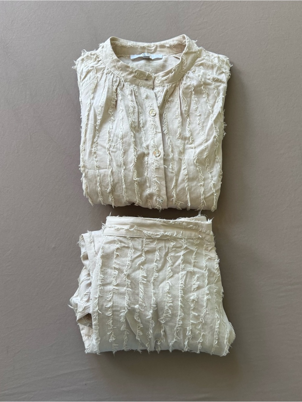 EPIK Frayed Cotton Skirt Set